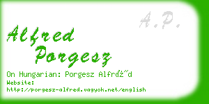 alfred porgesz business card